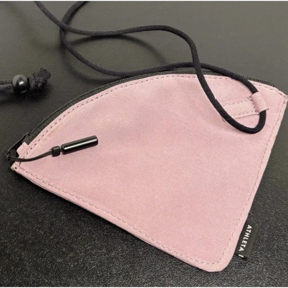 ATHLETA Face Mask Bag Carrying Case with‎ Adjustable Neck Strap - Mauve